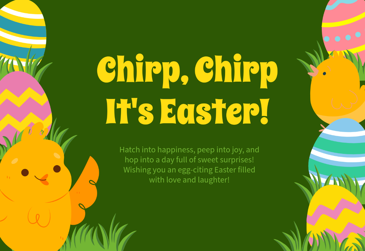 Free Easter Chick Card Template