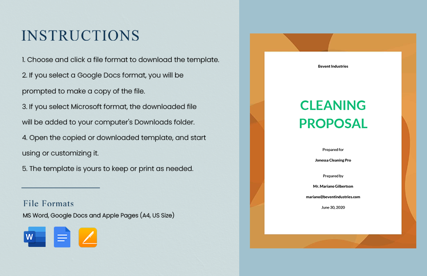 Sample Cleaning Proposal Template