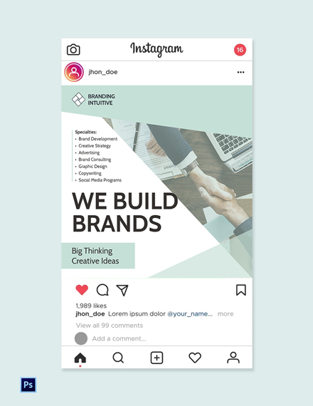 FREE Branding Consultant Instagram Post Template - PSD