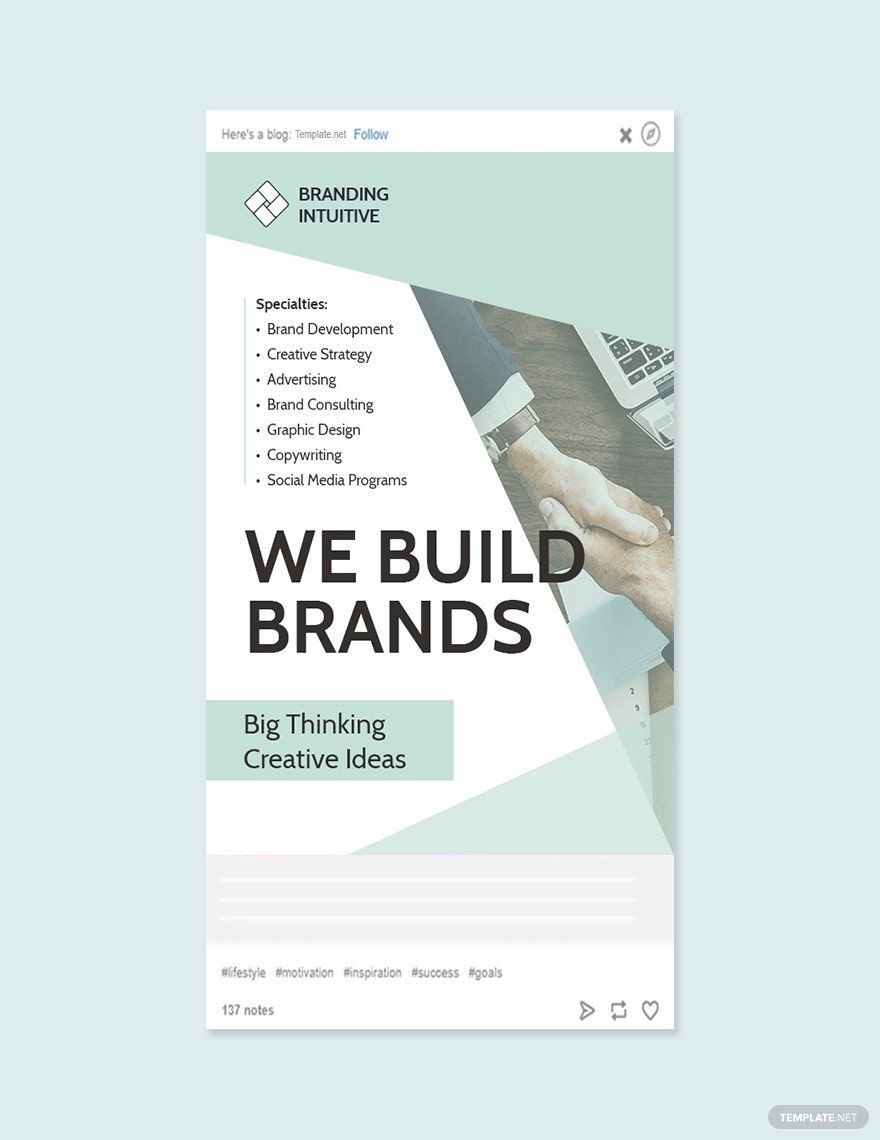 Branding Consultant Tumblr Post Template in PSD