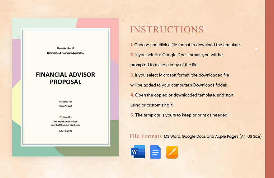 Financial Advisor Proposal Template Download in Word, Google Docs