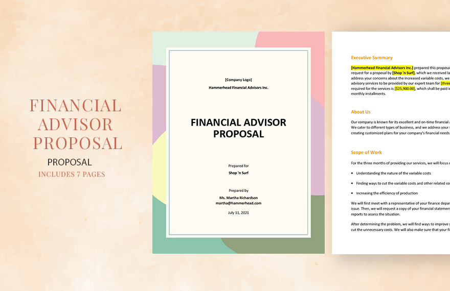 Financial Advisor Proposal Template