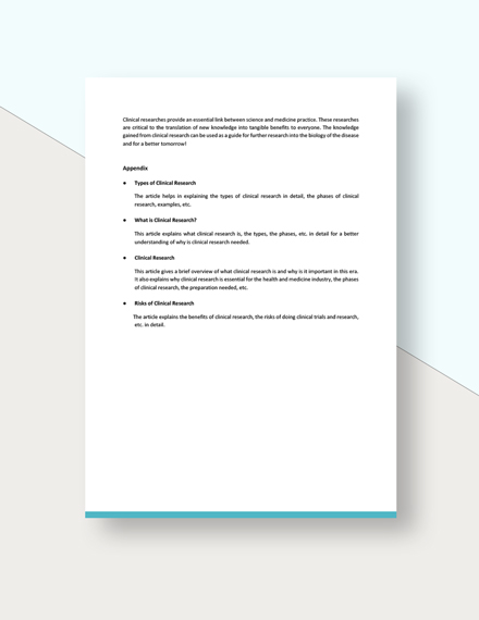 Sample Clinical Research White Paper