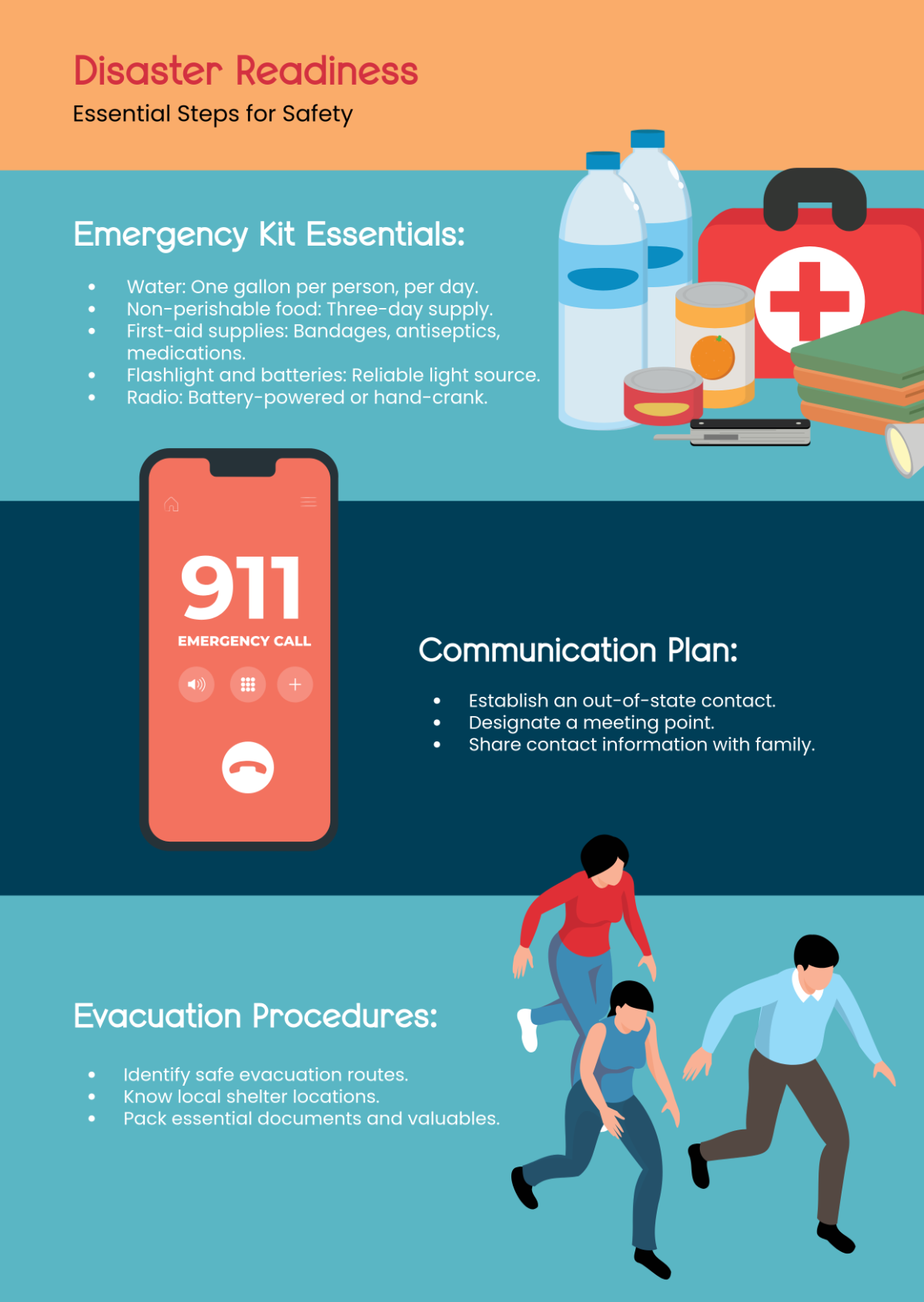 Free Disaster Preparedness Poster Infographic Template to Edit Online