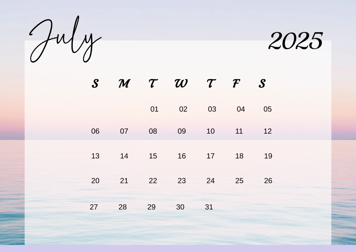 July 2025 Calendar with Background Template