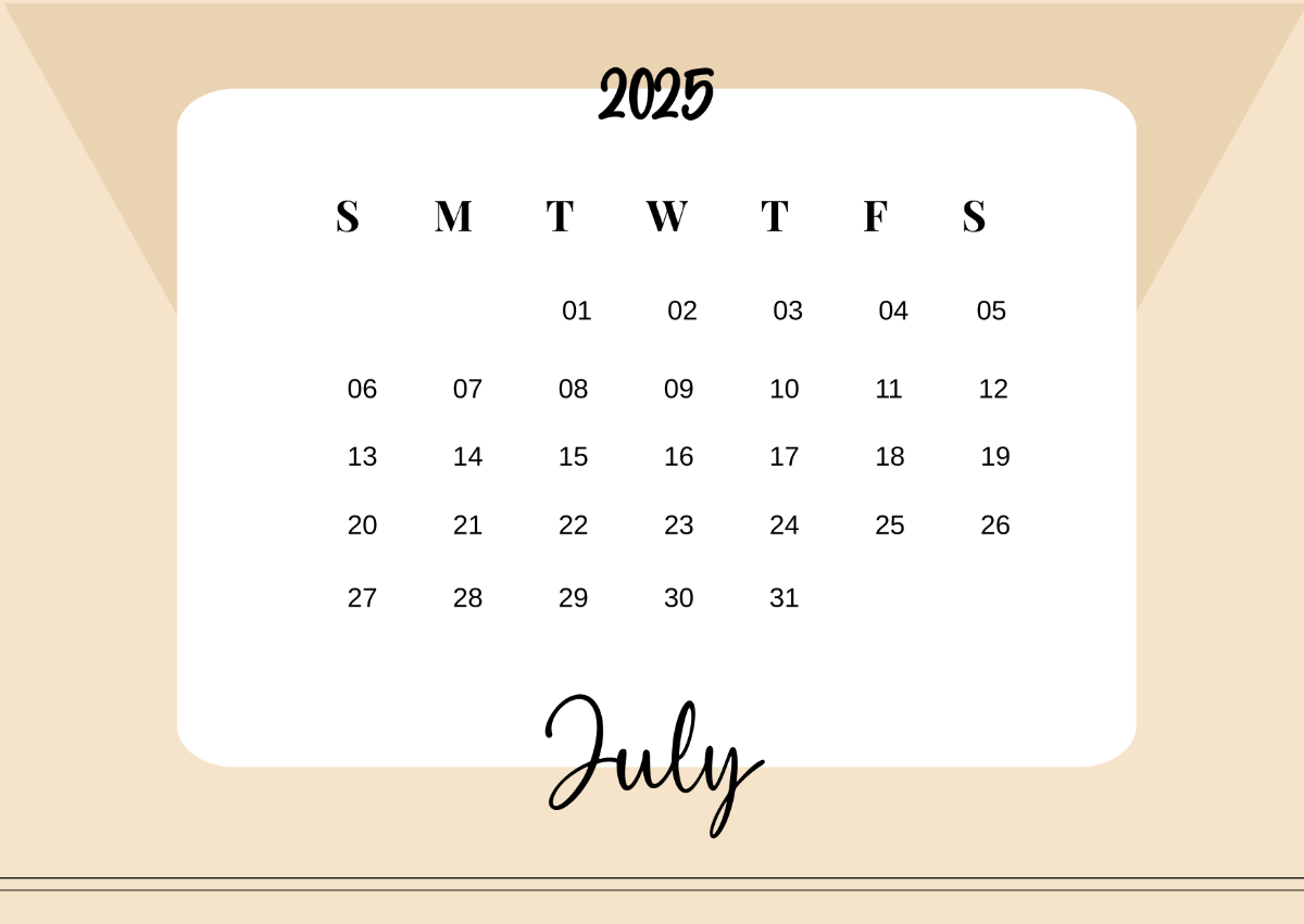 Free July 2025 Horizontal Calendar Template to Edit Online