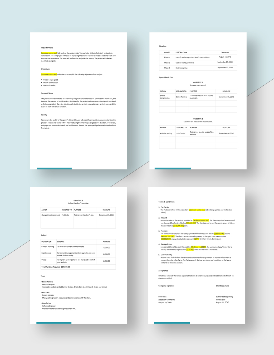 Advertising Agency Statement of Work Template