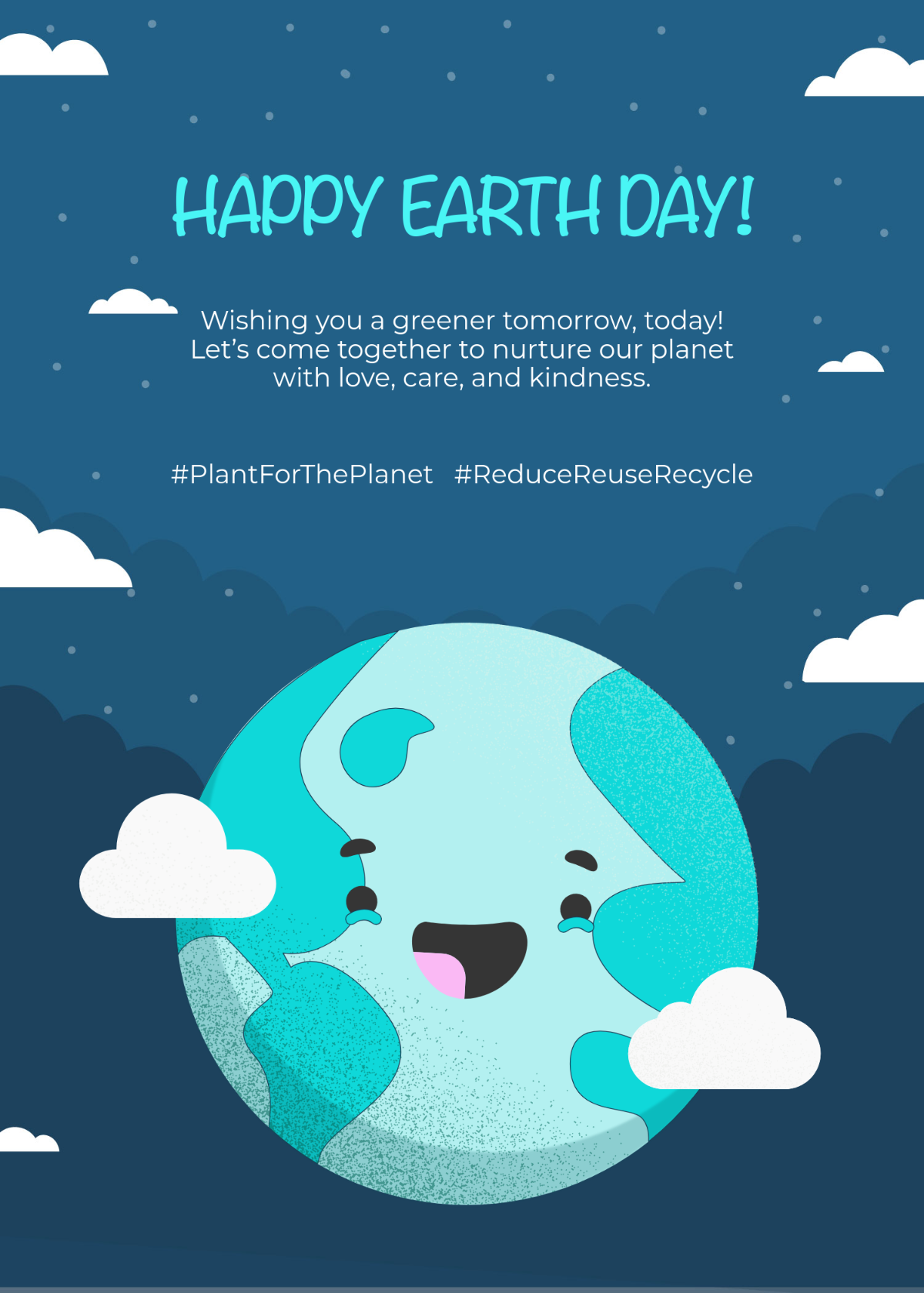 Free Cute Background Earth Day Wishes Template