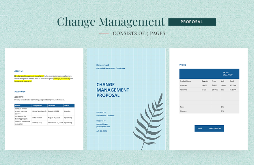 Change Management Proposal Template