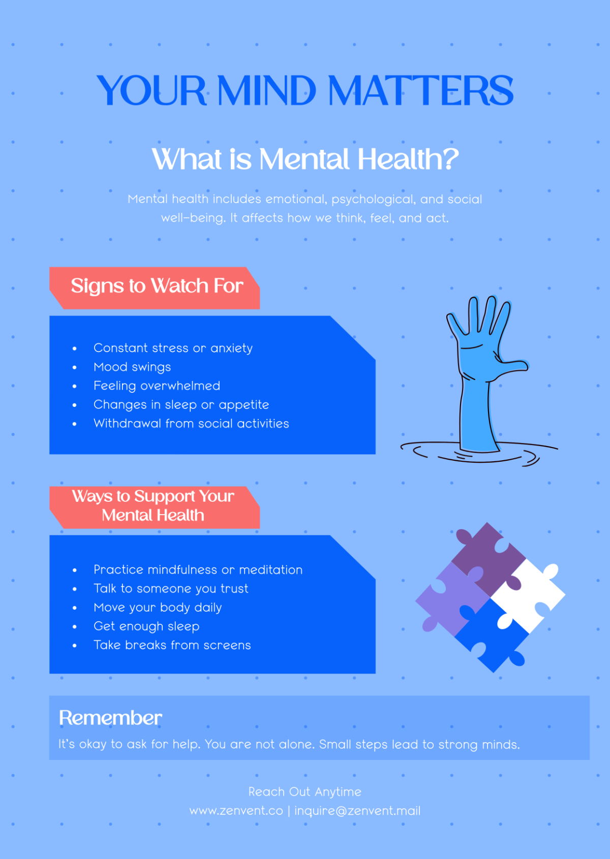Free Mental Health Poster Infographic Template to Edit Online
