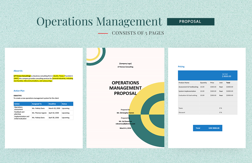 Operations Management Proposal Template