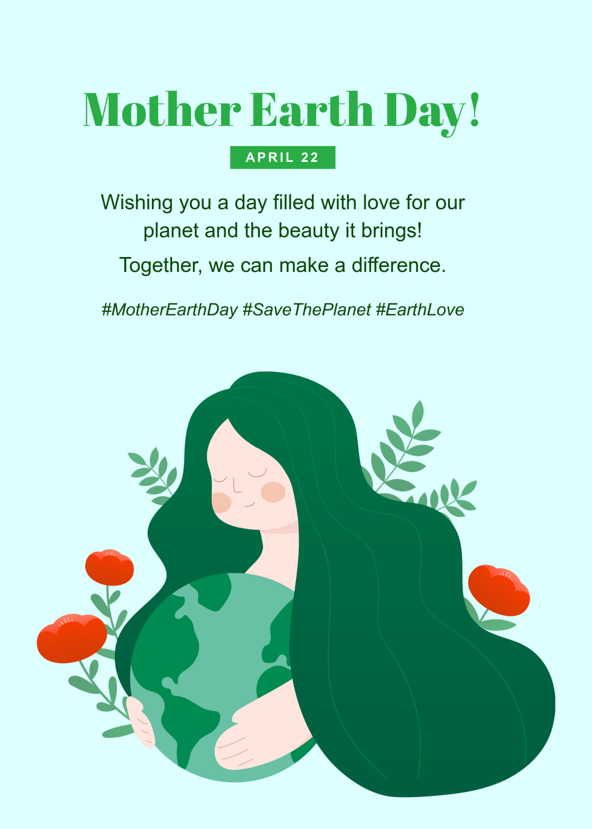 Free Mother Earth Day Wishes Template