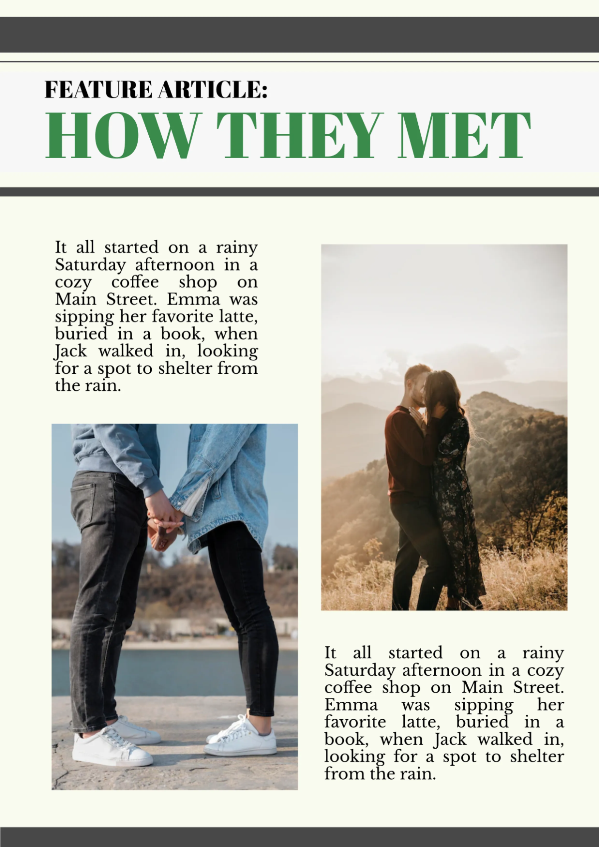 Free Aesthetic Wedding Newspaper Template to Edit Online