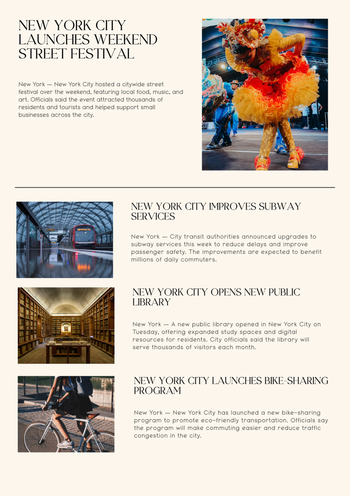 Free Minimalist Newspaper Template to Edit Online