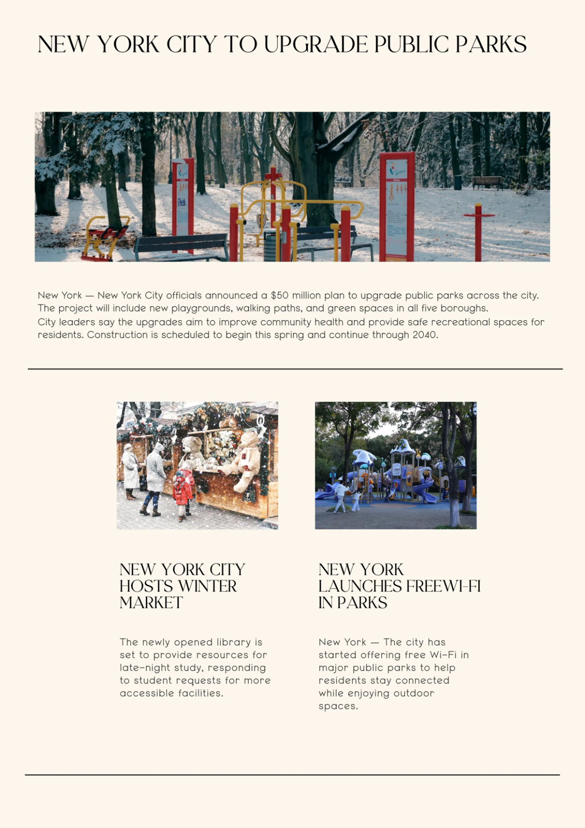 Free Minimalist Newspaper Template to Edit Online