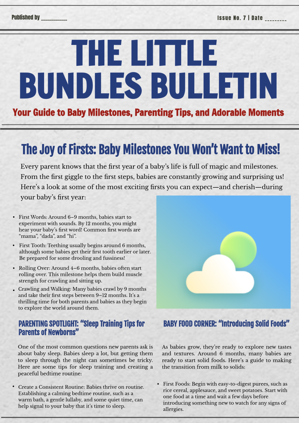 Free Blank Baby Newspaper Template