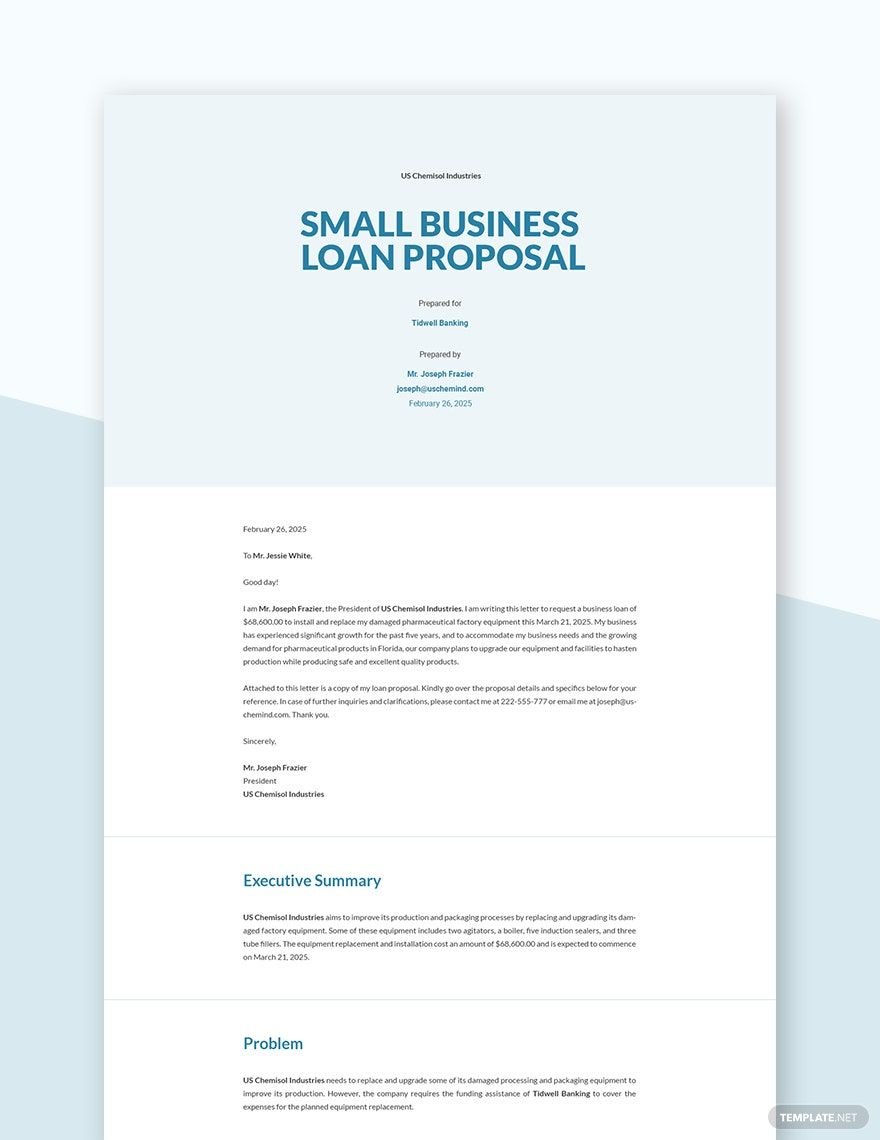 loan business plan format