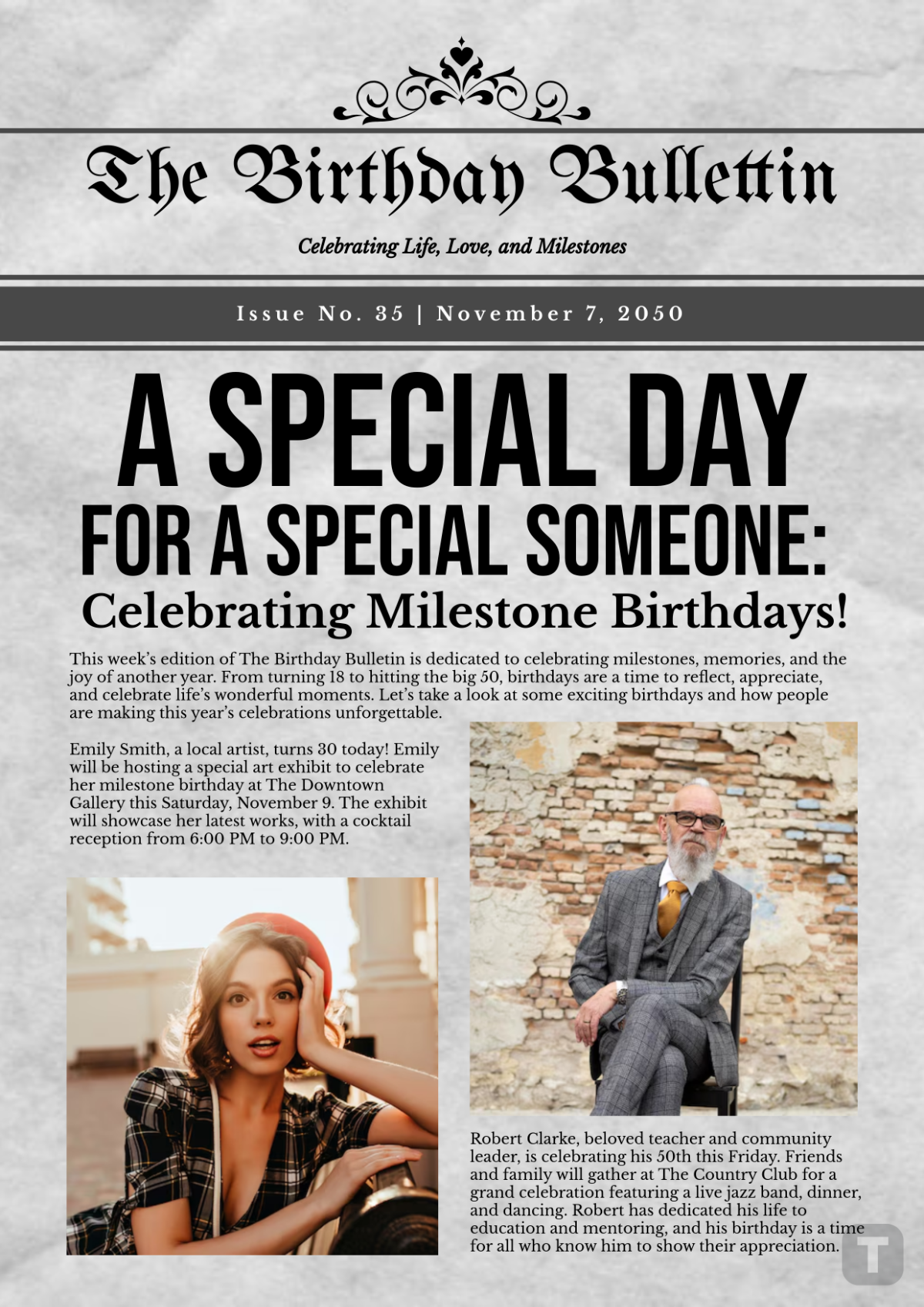 Free Birthday Newspaper Cover Template