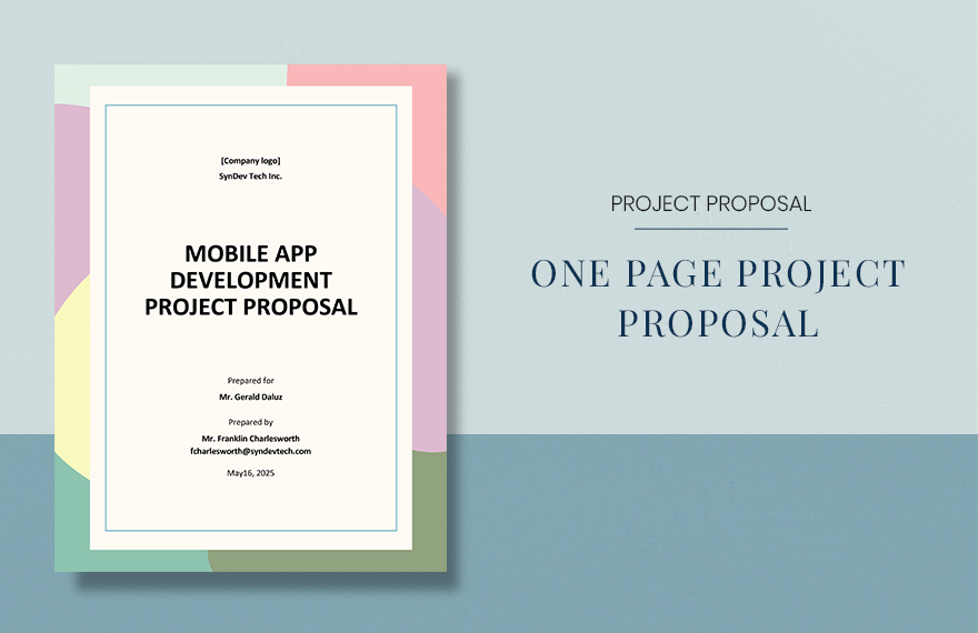 One Page Proposal Template - Download in Word, Google Docs, Apple Pages ...