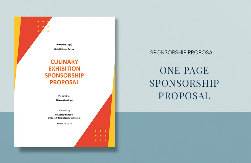 Free One Page Sponsorship Proposal Template