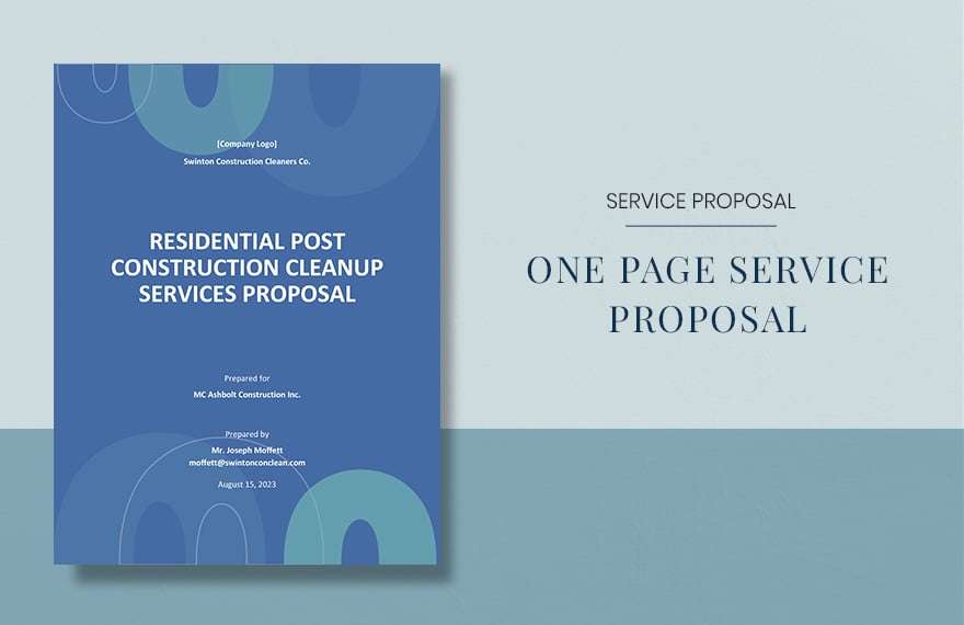 One Page Service Proposal Template