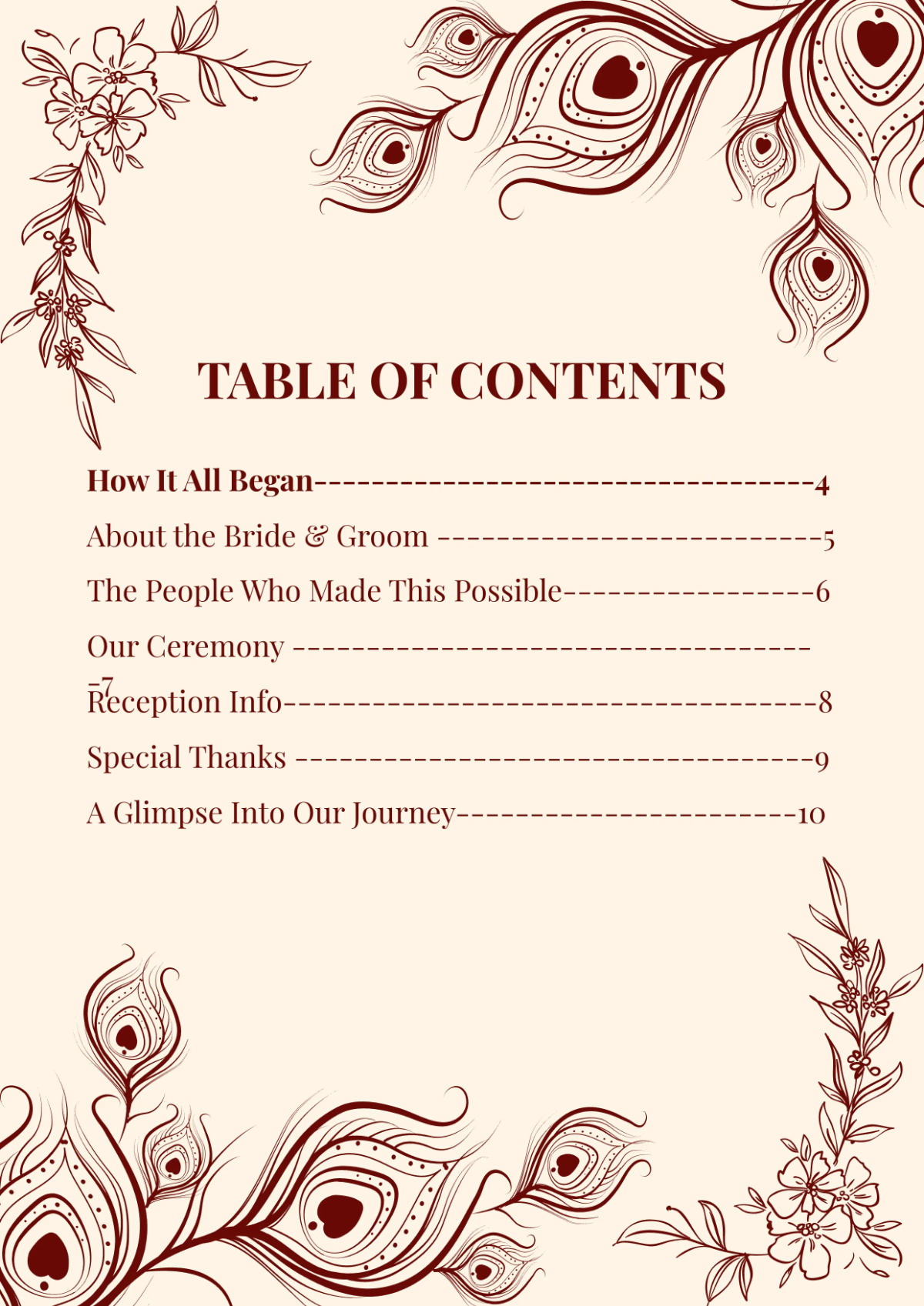Free Modern Wedding Booklet Template to Edit Online