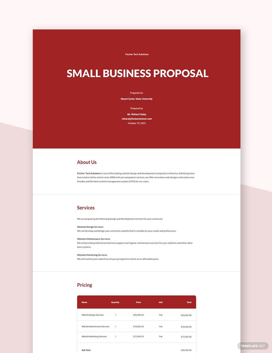 Simple Small Business Proposal Template