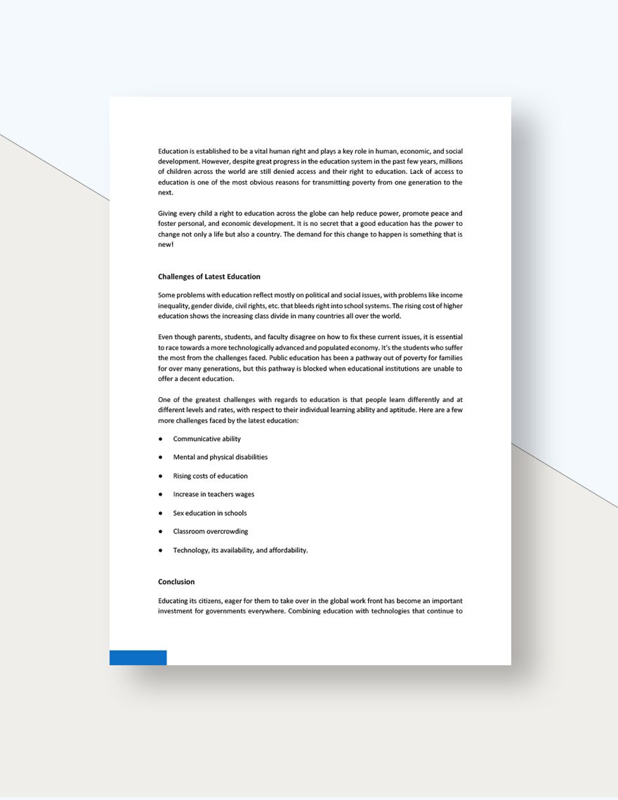 Latest Education White Paper Template