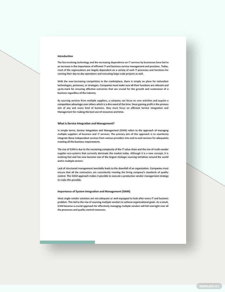 Service Integration and Management White Paper Template