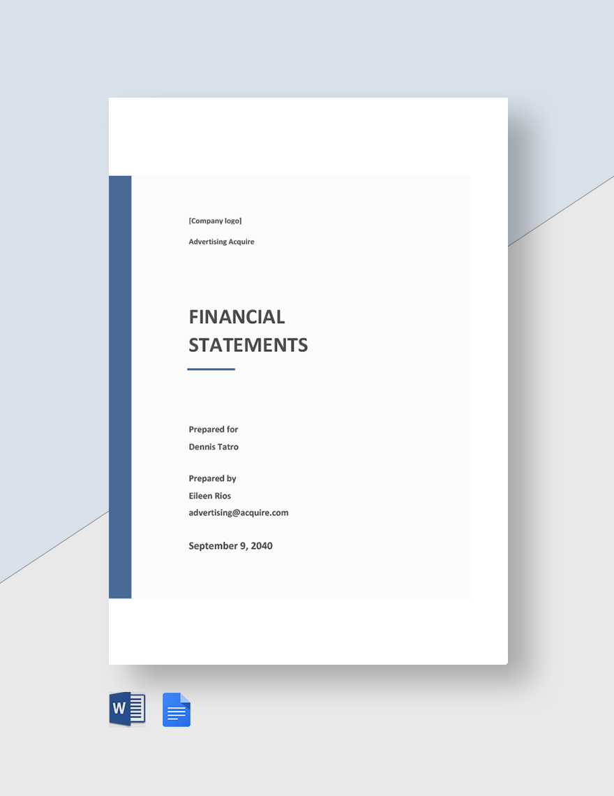 Financial Statement for Advertising Agency 
