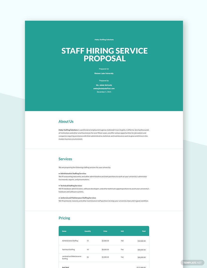 business plan to hire more staff template