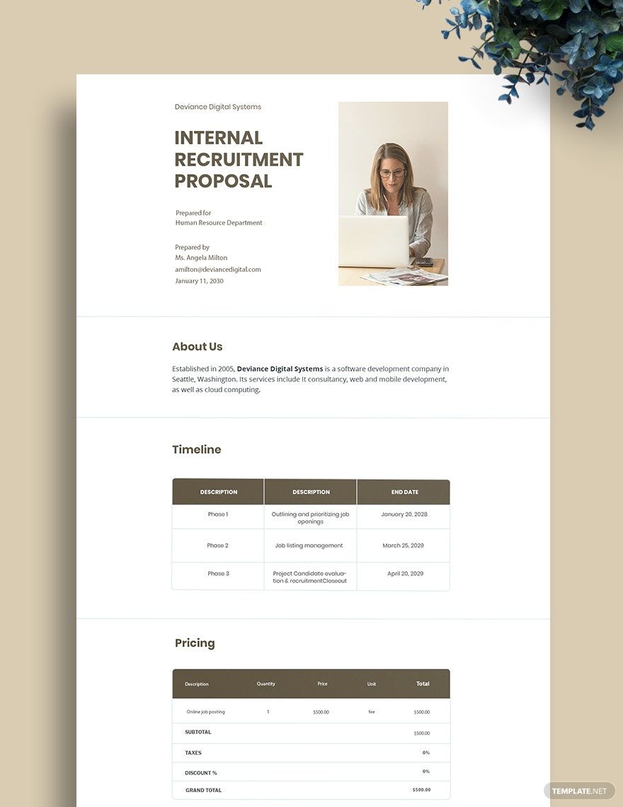 HR Proposal for Recruitment Template