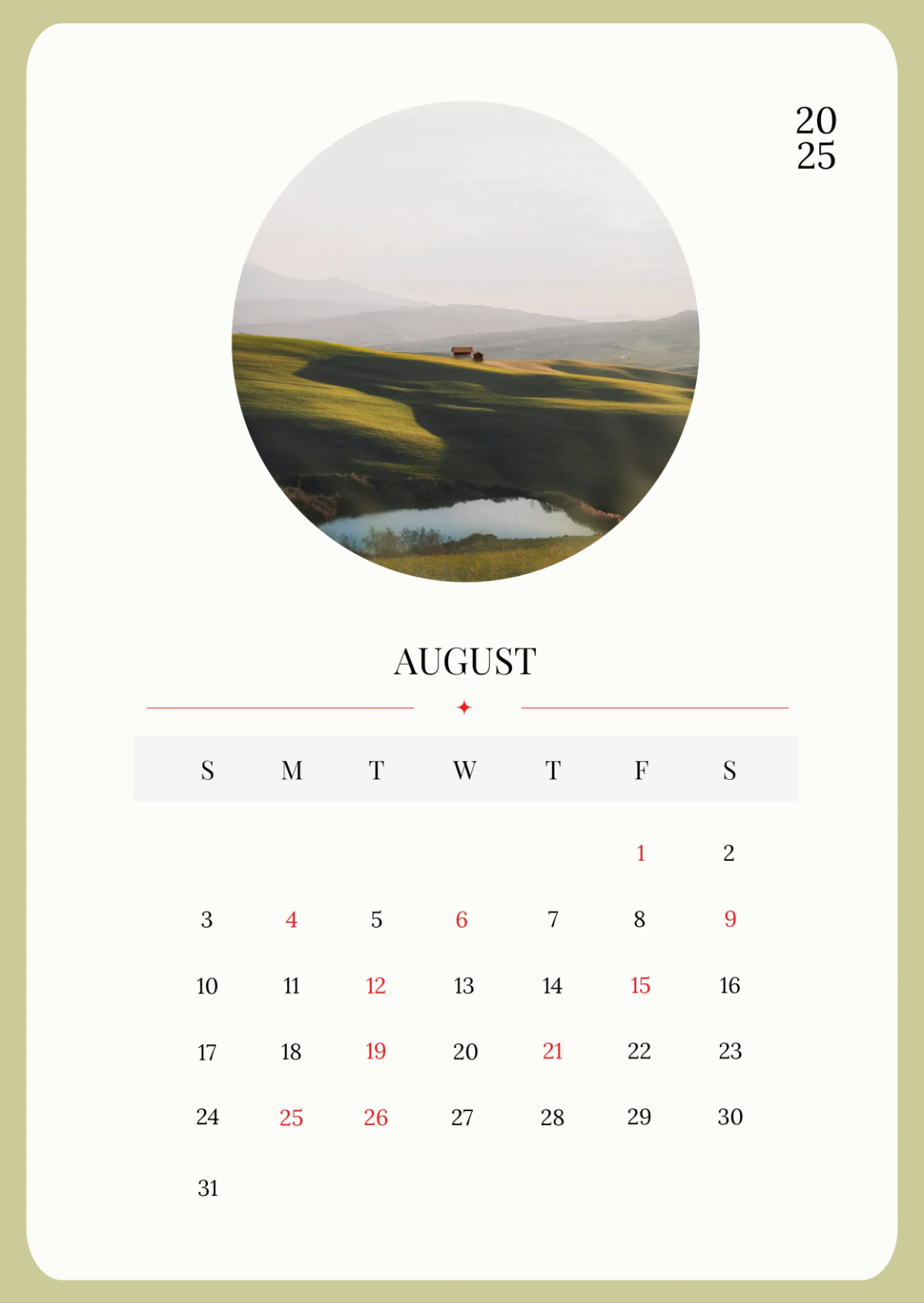 Free August 2025 Content Calendar Template to Edit Online