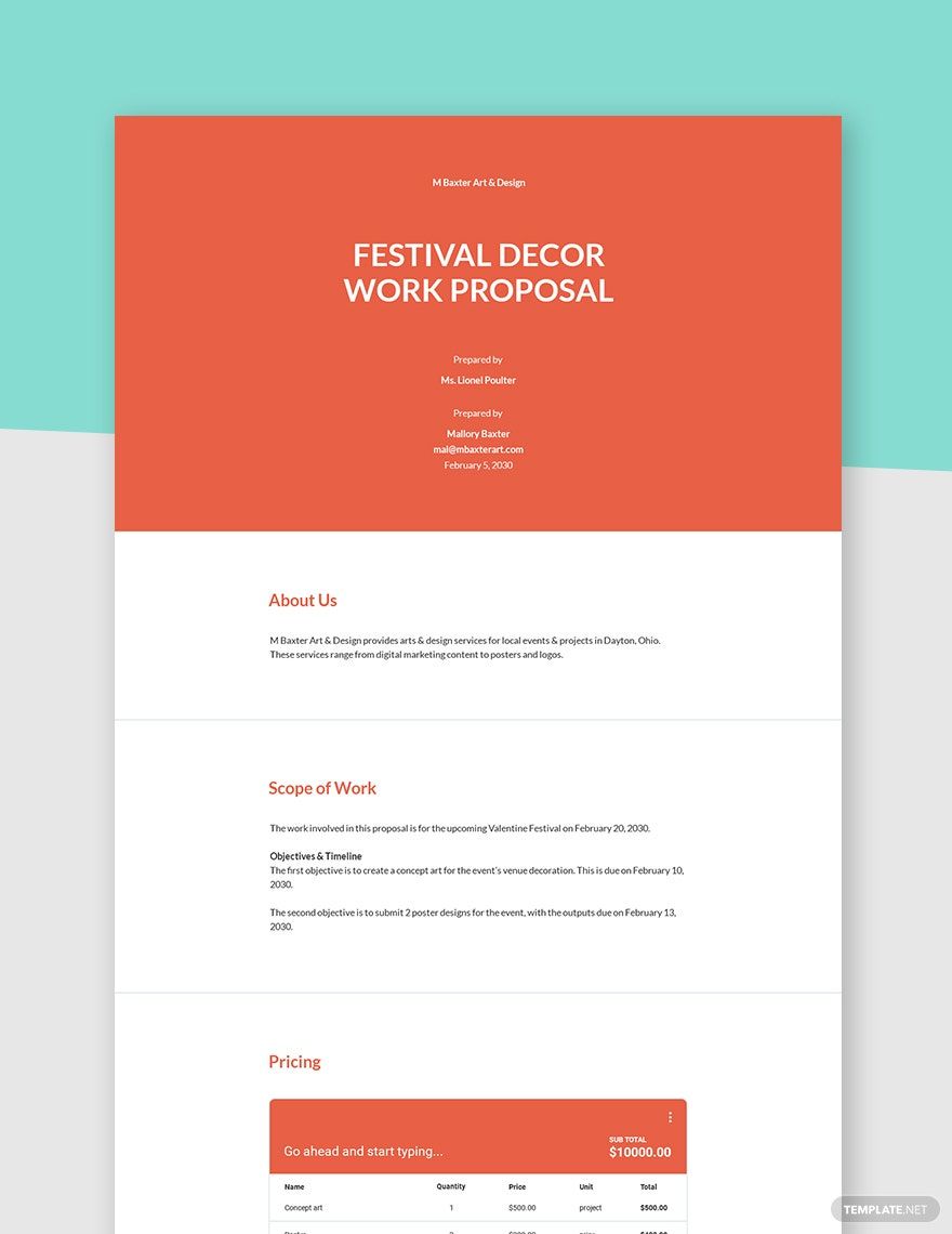 Scope of Work Proposal Template - Google Docs, Word, Apple Pages