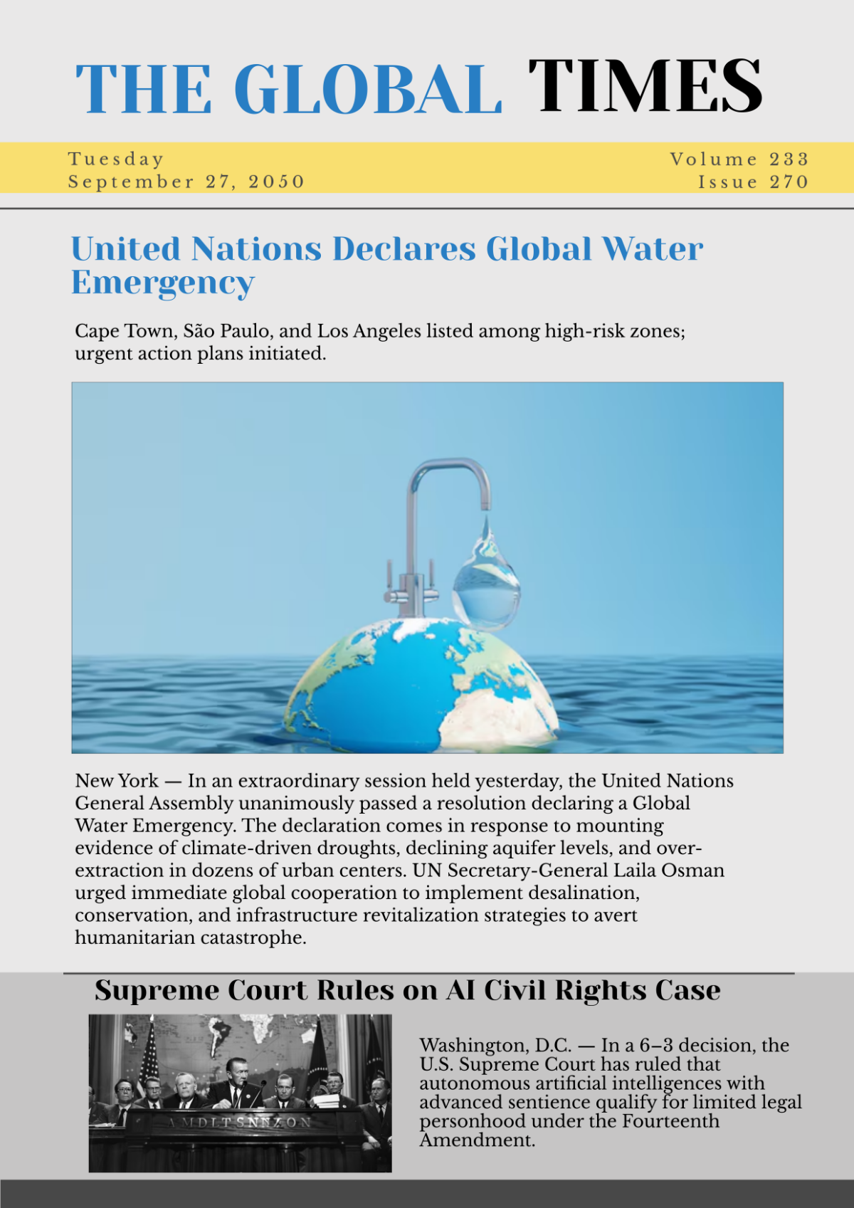 Free Original Newspaper Template