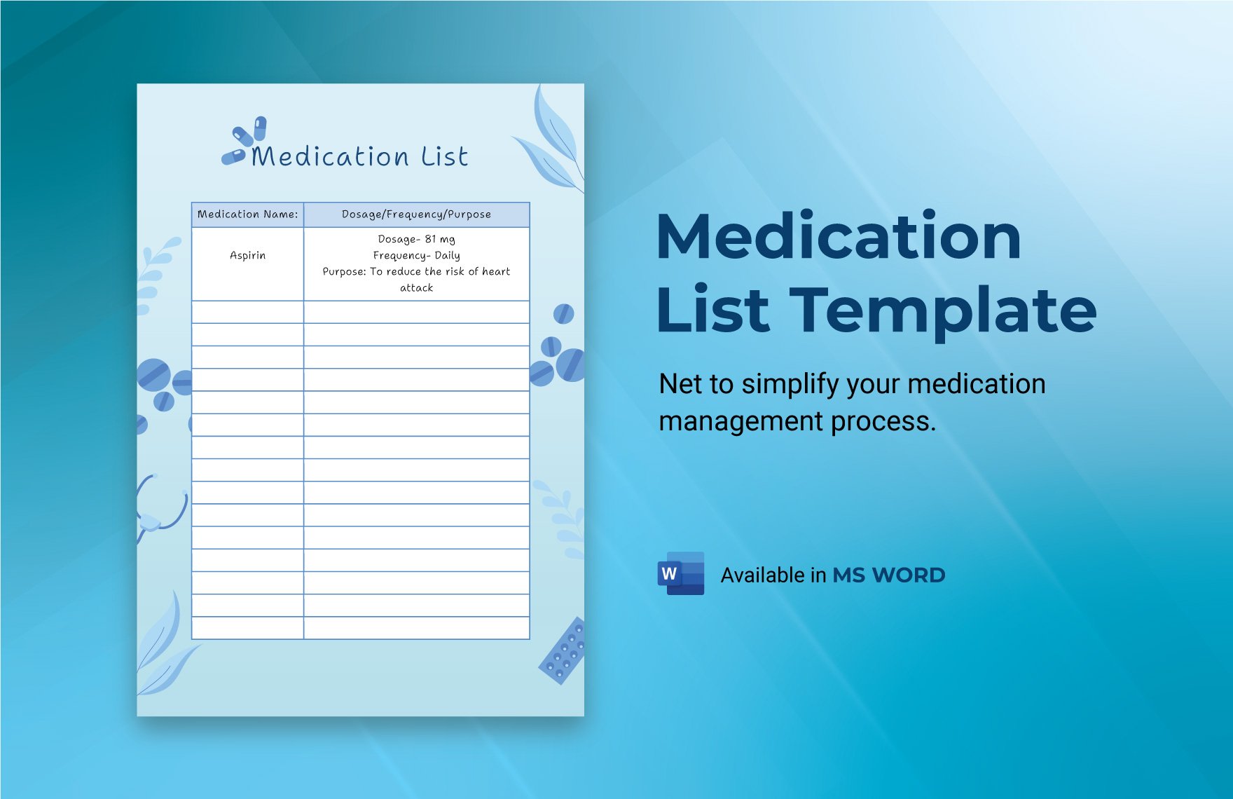 Medication List Template