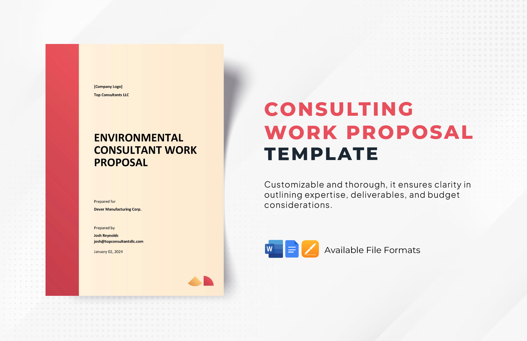 Consulting Work Proposal Template in Word, Pages, Google Docs - Download | Template.net