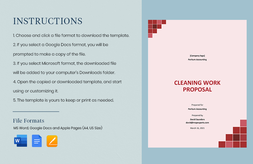 Cleaning Work Proposal Template