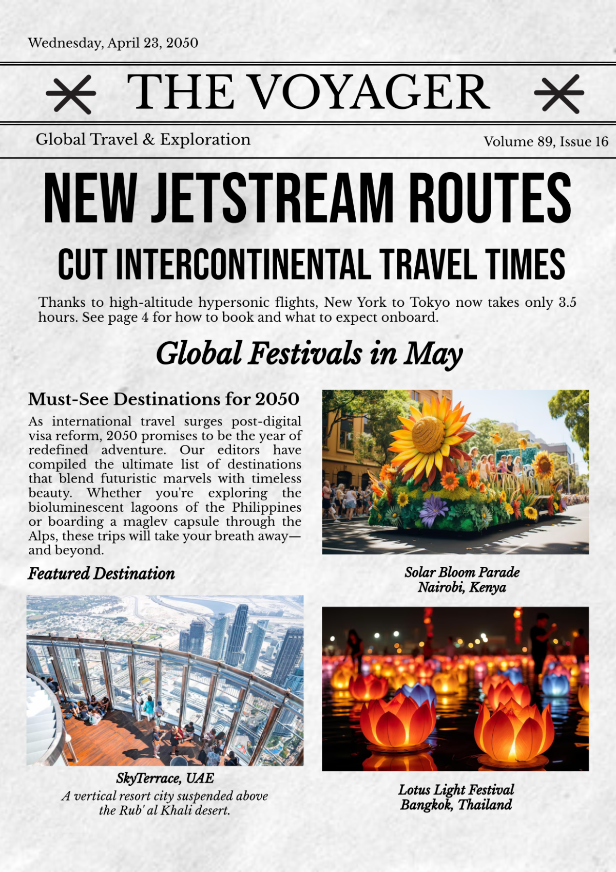 Free Travel Newspaper Template