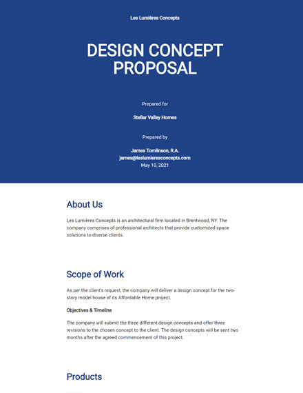 Design Concept Proposal Template - Google Docs, Word, Apple Pages