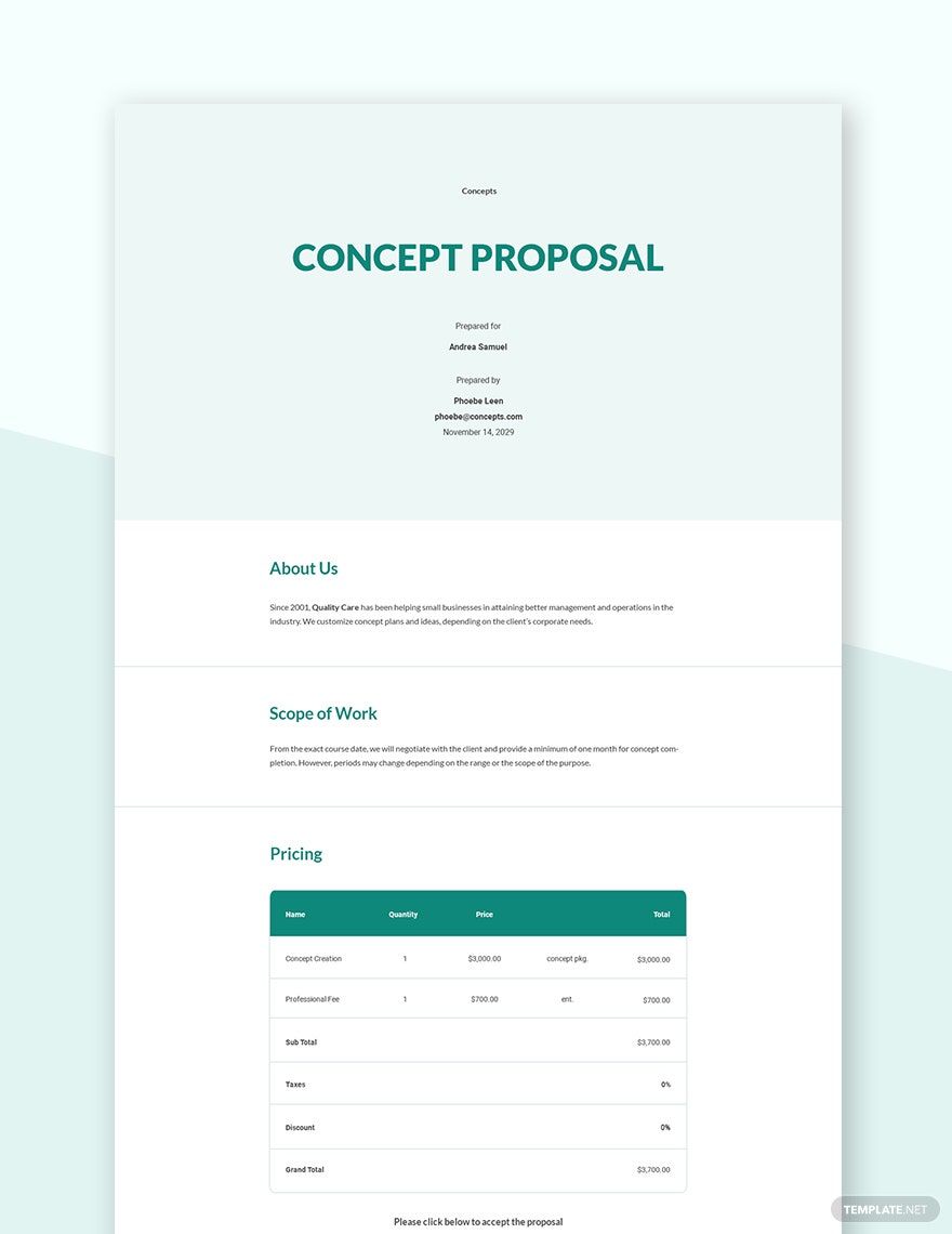 Sample Concept Proposal Template