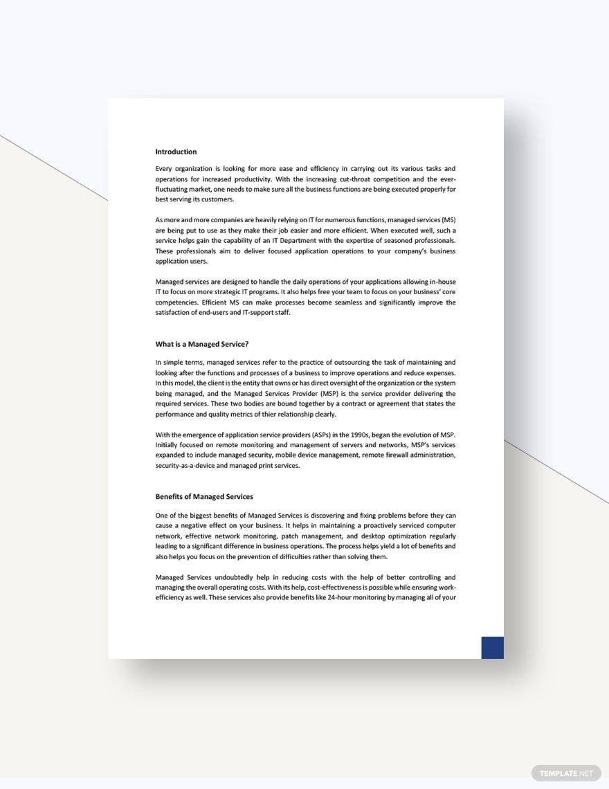Managed Services White Paper Template