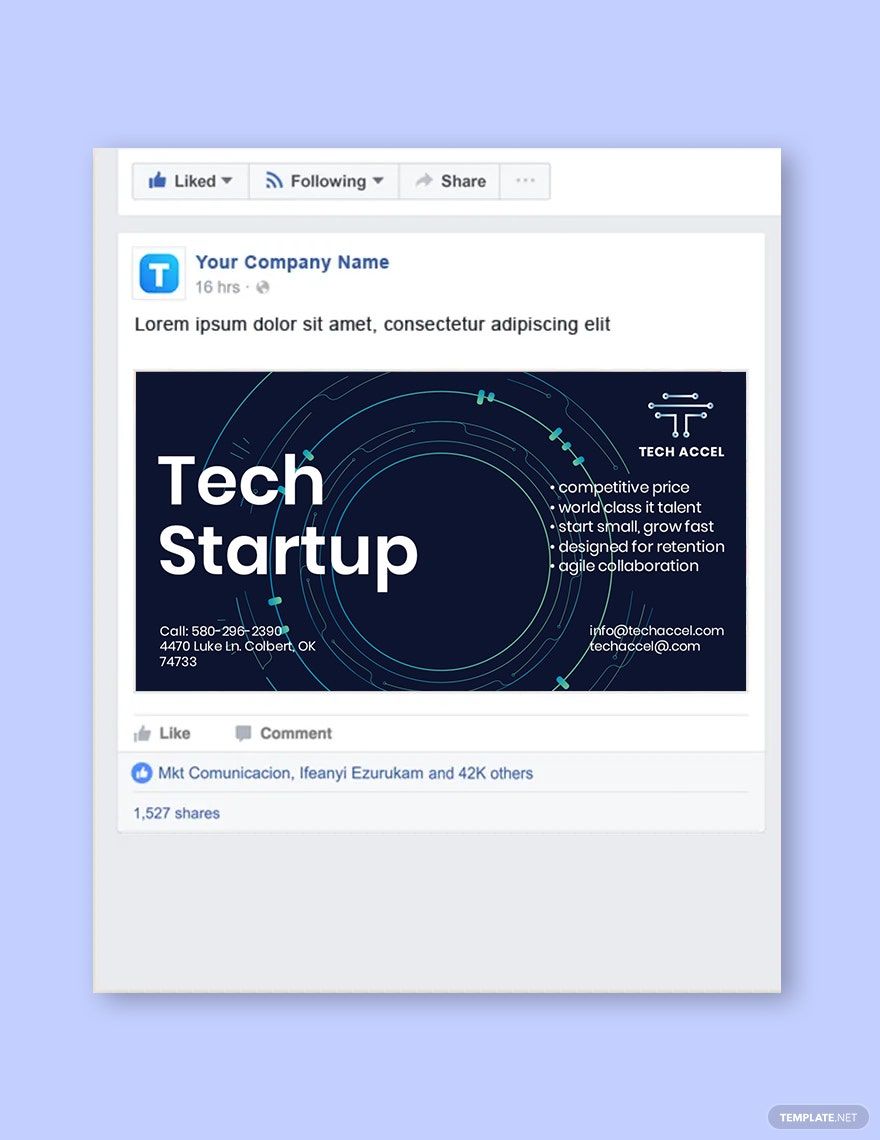 Tech Startup Facebook Post Template