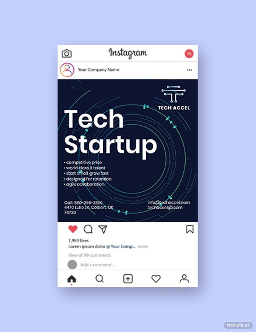 Free Tech Startup Instagram Post Template
