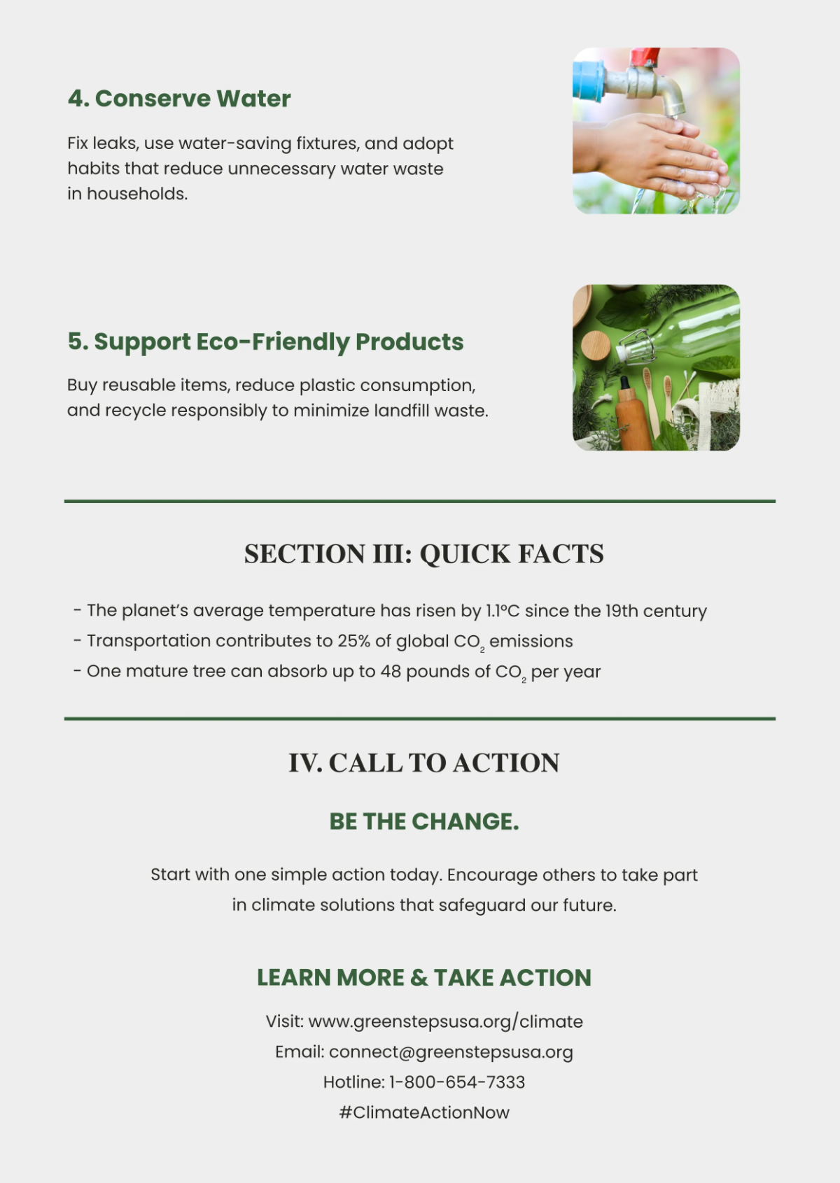 Free Simple Climate Change Action Infographic Template to Edit Online