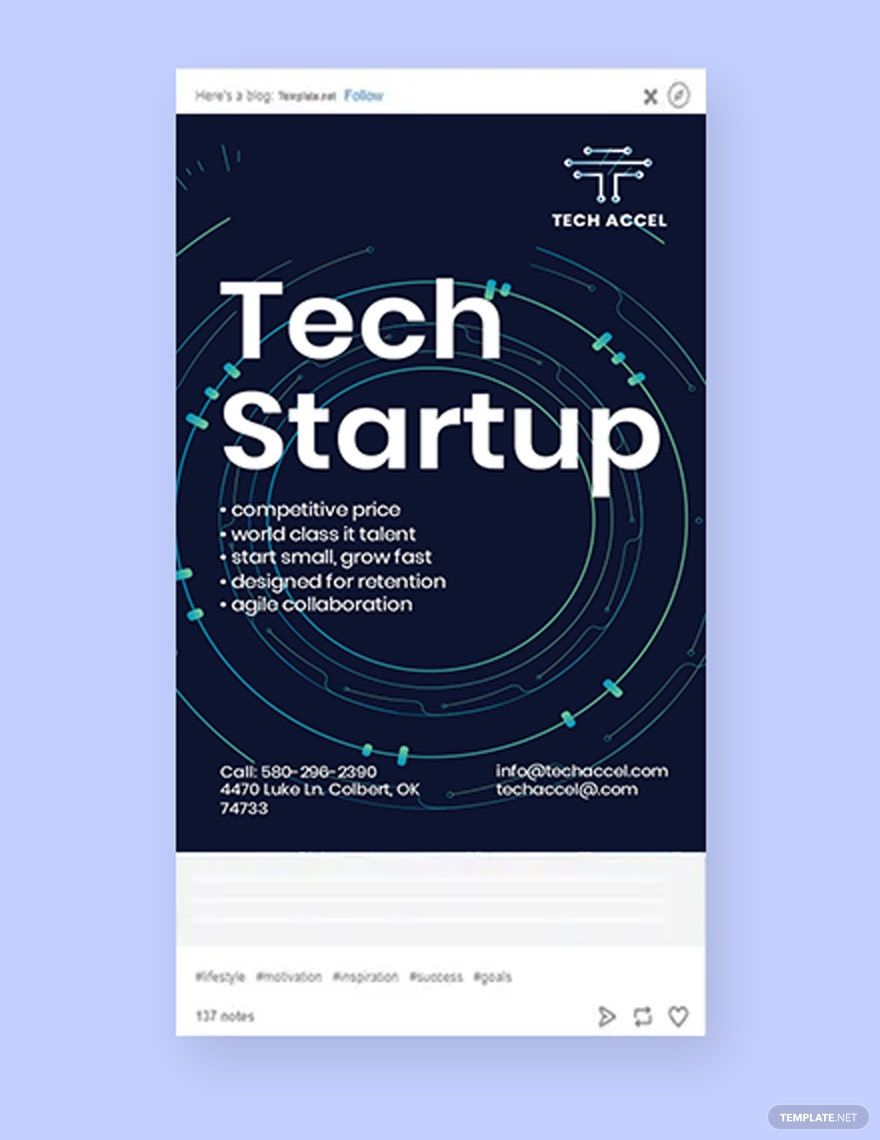 Tech Startup Tumblr Post Template