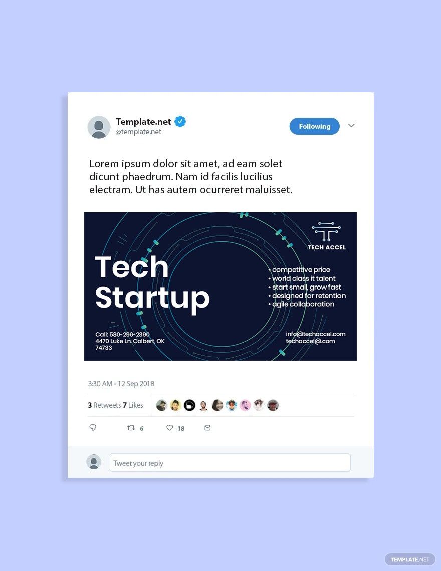 Tech Startup Twitter Post Template