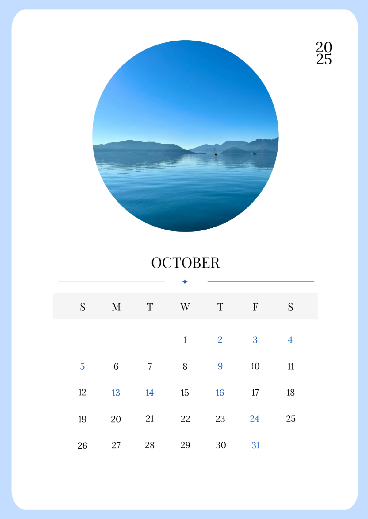Free October 2025 Calendar with Background Template to Edit Online