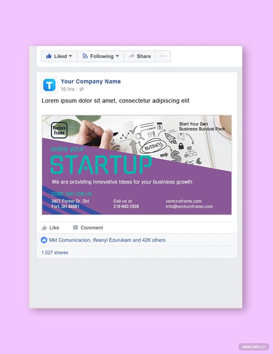 Startup Facebook Post Template