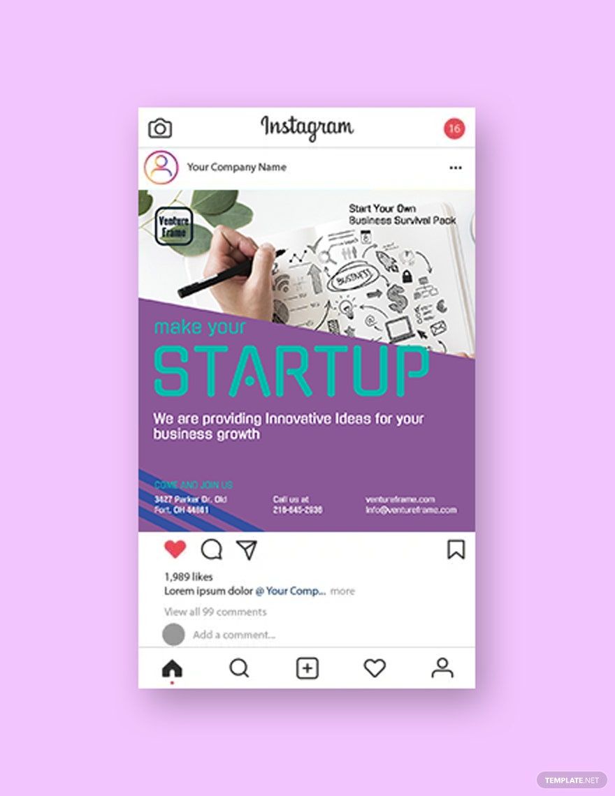 Startup Instagram Post Template in PSD